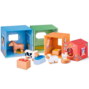 Игровой набор Hape "Веселая ферма", детская иллюстрированная книга Hape Land