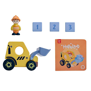 Игровой набор Hape "Бульдозер", детская иллюстрированная книга Hape Land