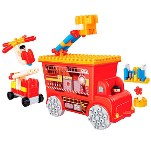 Конструктор Hape "Пожарно-спасательная машина", 106 элементов