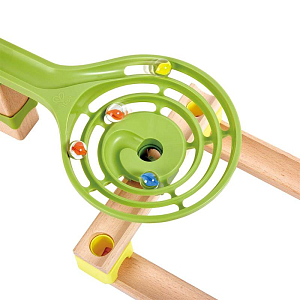 Деревянный конструктор Hape "Эффект домино", приключения динозавров, с шариками и фигурками