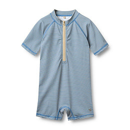 Купальник с коротким рукавом Wheat, голубые полоски