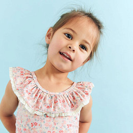 Купальник с кружевом Wheat "Doris Powder Flowers and Seashellse", пляжный букет