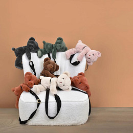 Мягкая игрушка-сумочка Doudou et Compagnie "Медведь", розовая