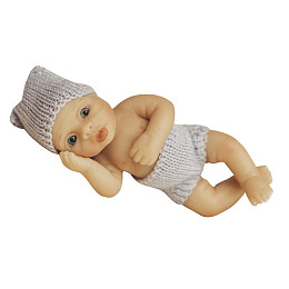 Пупс Magic Manufactory, коллекция Малыш, голубой, 12 см