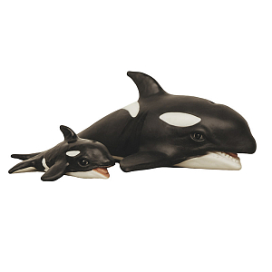 Игрушка Magic Manufactory "Косатка с косатёнком", коллекция Magic Ocean, 18 и 8 см