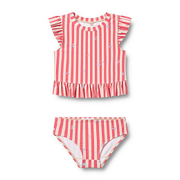 Костюм купальный Wheat "Alma Red Stripe Flowers", 2 предмета, цветущие полоски