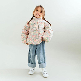 Куртка дутая с пышным рукавом Wheat, цветочная вуаль