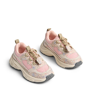 Кроссовки со вставками из кожи Wheat "Arthur Air Blue Flowers", васильковое торнадо