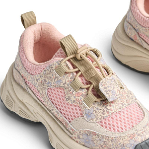 Кроссовки со вставками из кожи Wheat "Arthur Air Blue Flowers", васильковое торнадо