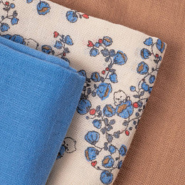 Набор муслиновых пеленок That's Mine "Bora Blue Bells", 3 шт, синие колокольчики, 70 х 70 см