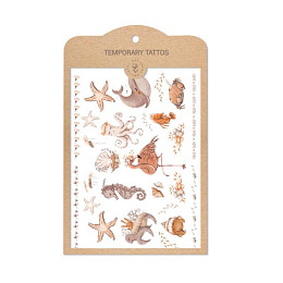 Набор временных татуировок Mrs. Ertha "Flamingo", 25 шт, фламинго и друзья