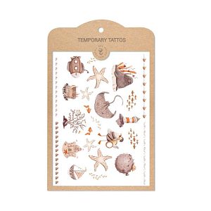 Набор временных татуировок Mrs. Ertha "Ray", 25 шт, морские каникулы