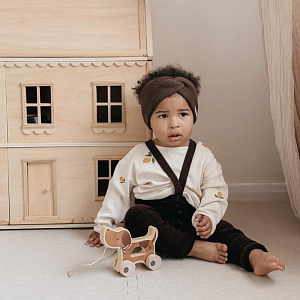 Игрушка деревянная в виде собаки на колесах Mrs. Ertha "Poppy", коричневая