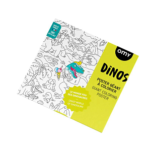 Постер-гигант для раскрашивания OMY "Dinos", 70 х 100 см