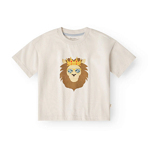 Футболка оверсайз That's Mine "Vilde Lion Head", светло-бежевая