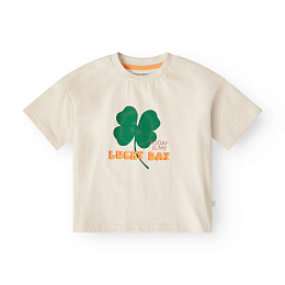 Футболка оверсайз That's Mine "Vilde Lucky Day", светло-бежевая