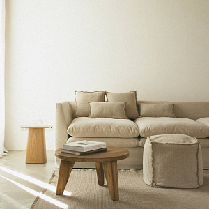 Подушка Лорена Каналс (Lorena Canals) "Этнос квадрат", бежевая, 45 х 45 см