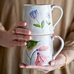 Набор кружек керамических Bloomingville "Camilla", 2 шт, кремовый, 430 мл