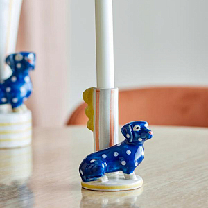 Подсвечник керамический Bloomingville "Dachsy", микс с синим
