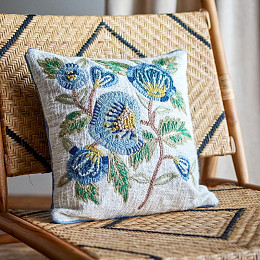 Подушка декоративная Bloomingville "Hanna", голубая, 45 х 45 см