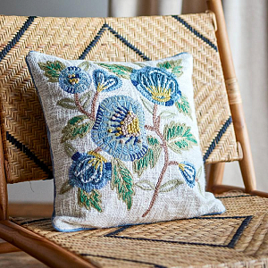 Подушка декоративная Bloomingville "Hanna", голубая, 45 х 45 см