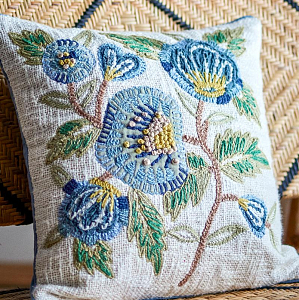 Подушка декоративная Bloomingville "Hanna", голубая, 45 х 45 см