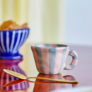 Кружка керамическая Bloomingville "Nini", микс с розовым, 110 мл