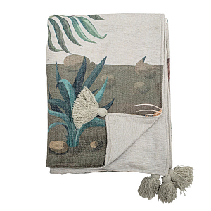 Плед Bloomingville "Peacock", райские птицы, 155 х 130 см