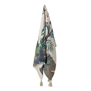 Плед Bloomingville "Peacock", райские птицы, 155 х 130 см