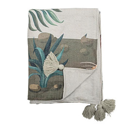 Плед Bloomingville "Peacock", райские птицы, 155 х 130 см