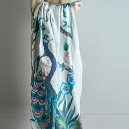 Плед Bloomingville "Peacock", райские птицы, 155 х 130 см