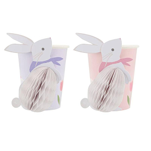 Стаканы Мери Мери (Meri Meri) "Объемные кролики", 8 шт