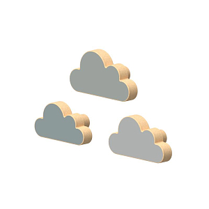 Набор крючков в виде облака Кам Кам Копенгаген (Cam Cam Copenhagen), 3 шт, серый