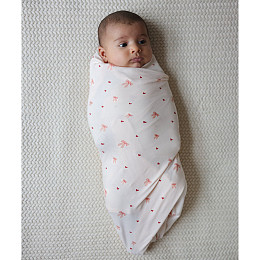 Пеленка из мягкого джерси Кам Кам Копенгаген (Cam Cam Copenhagen) "Бантики", кремовая, 80 x 80 см