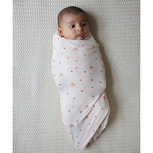 Пеленка из мягкого джерси Кам Кам Копенгаген (Cam Cam Copenhagen) "Бантики", кремовая, 80 x 80 см