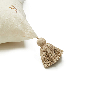 Подушка с вышивкой Кам Кам Копенгаген (Cam Cam Copenhagen) "Бабочка", кремовая, 35 х 35 см