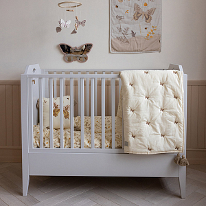 Подушка с вышивкой Кам Кам Копенгаген (Cam Cam Copenhagen) "Бабочка", кремовая, 35 х 35 см