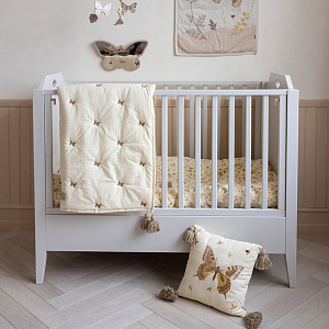 Подушка с вышивкой Кам Кам Копенгаген (Cam Cam Copenhagen) "Бабочка", кремовая, 35 х 35 см