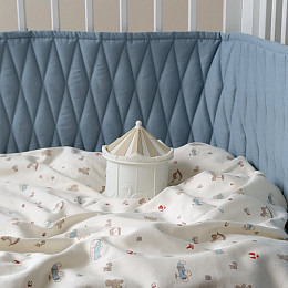 Бортик для детской кроватки Кам Кам Копенгаген (Cam Cam Copenhagen) "Арлекин", небесно-голубой