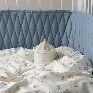 Бортик для детской кроватки Кам Кам Копенгаген (Cam Cam Copenhagen) "Арлекин", небесно-голубой