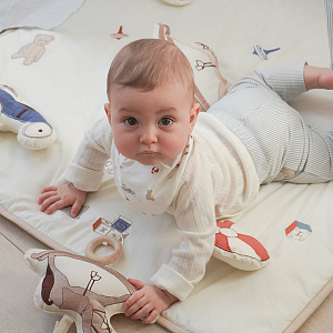 Нагрудник из джерси Кам Кам Копенгаген (Cam Cam Copenhagen) "Винтажные Игрушки", 2 шт, кремовый