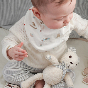 Нагрудник из джерси Кам Кам Копенгаген (Cam Cam Copenhagen) "Винтажные Игрушки", 2 шт, кремовый