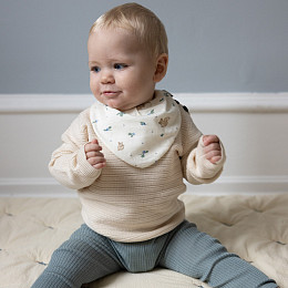 Нагрудник из джерси Кам Кам Копенгаген (Cam Cam Copenhagen) "Черника", 2 шт, кремовый