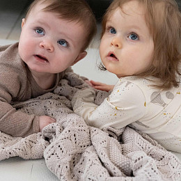 Плед вязаный для новорожденных Зэтс Майн (That's Mine) "Кала", бежевый, 85 х 85 см