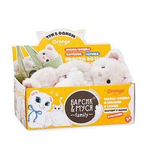 Мягкая игрушка Orange Toys "Кошечка Муся", с котёнком в переноске