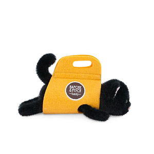 Мягкая игрушка Orange Toys "Котенок в сумке", черный