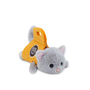 Мягкая игрушка Orange Toys "Котенок в сумке", серый