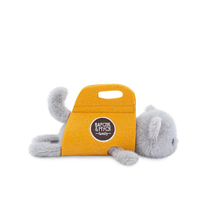 Мягкая игрушка Orange Toys "Котенок в сумке", серый