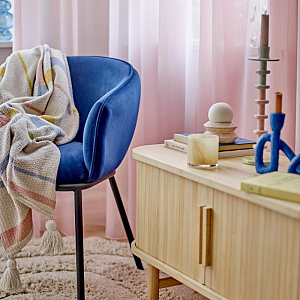 Плед Bloomingville "Понтино", бежевый с полосками, 160 х 130 см
