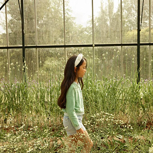 Ободок с вышивкой Джинджерснэпс (Gingersnaps) "Примула", снежные розы